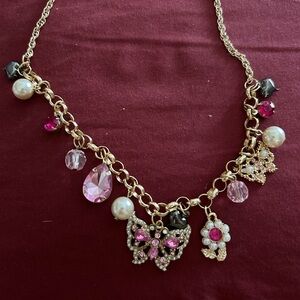 Betsey Johnson Butterflies and other charms necklace by Betsy Johnson